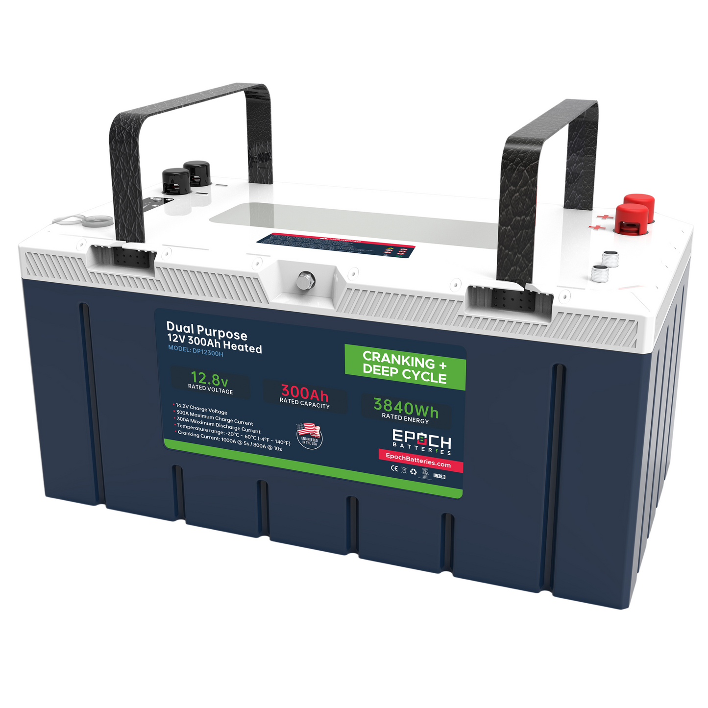Epoch Batteries 12V 300Ah LiFePO4 Cranking Deep Cycle Battery