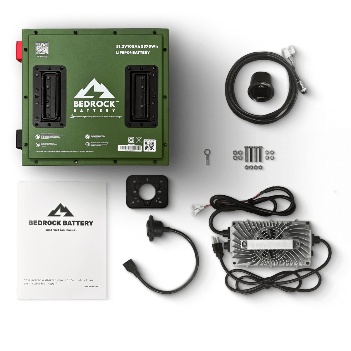 Bedrock Battery 48V 105Ah Compact LiFePO4 Golf Cart Battery Conversion Kit With Bluetooth