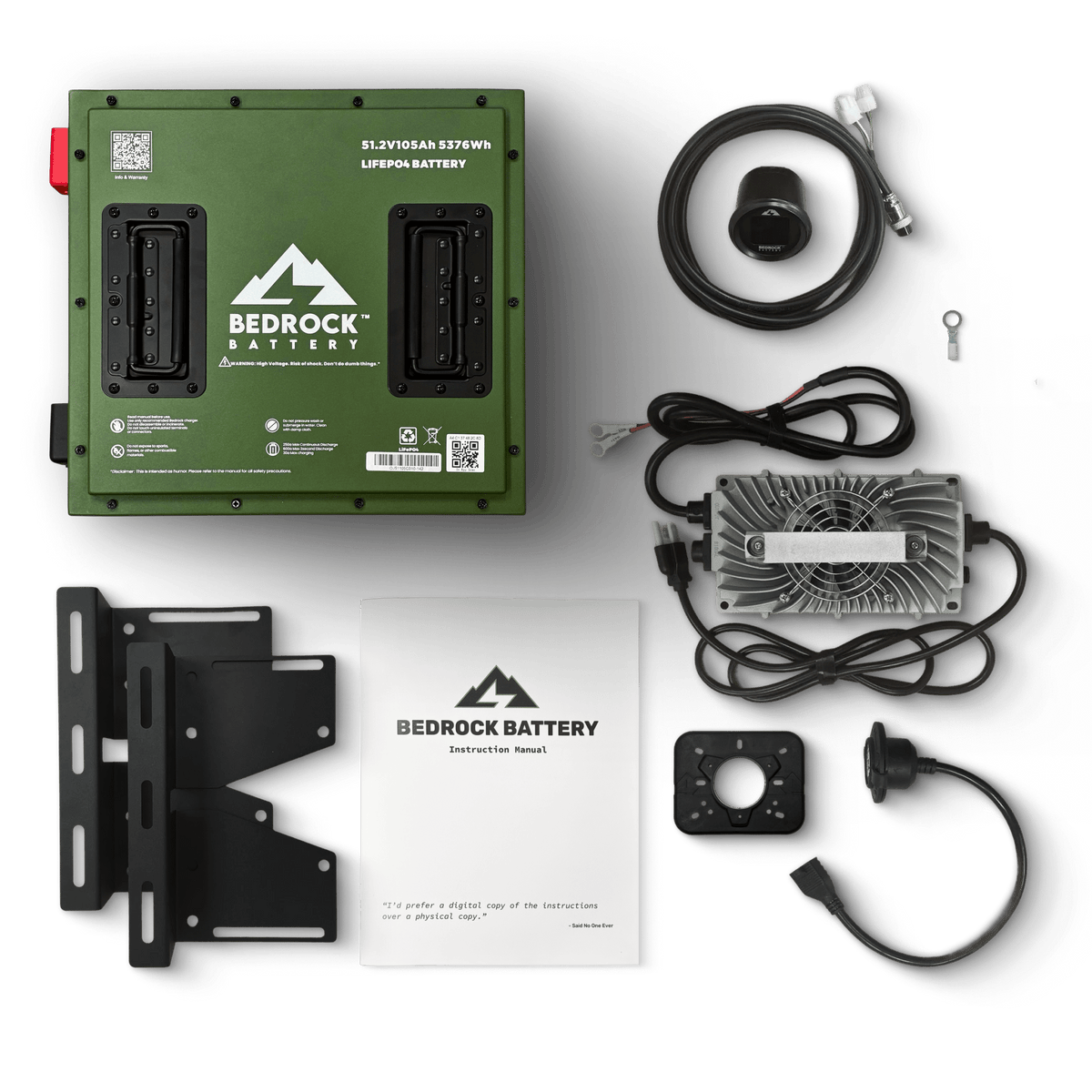 Bedrock Battery 48V 105Ah Compact LiFePO4 Golf Cart Battery Conversion Kit With Bluetooth