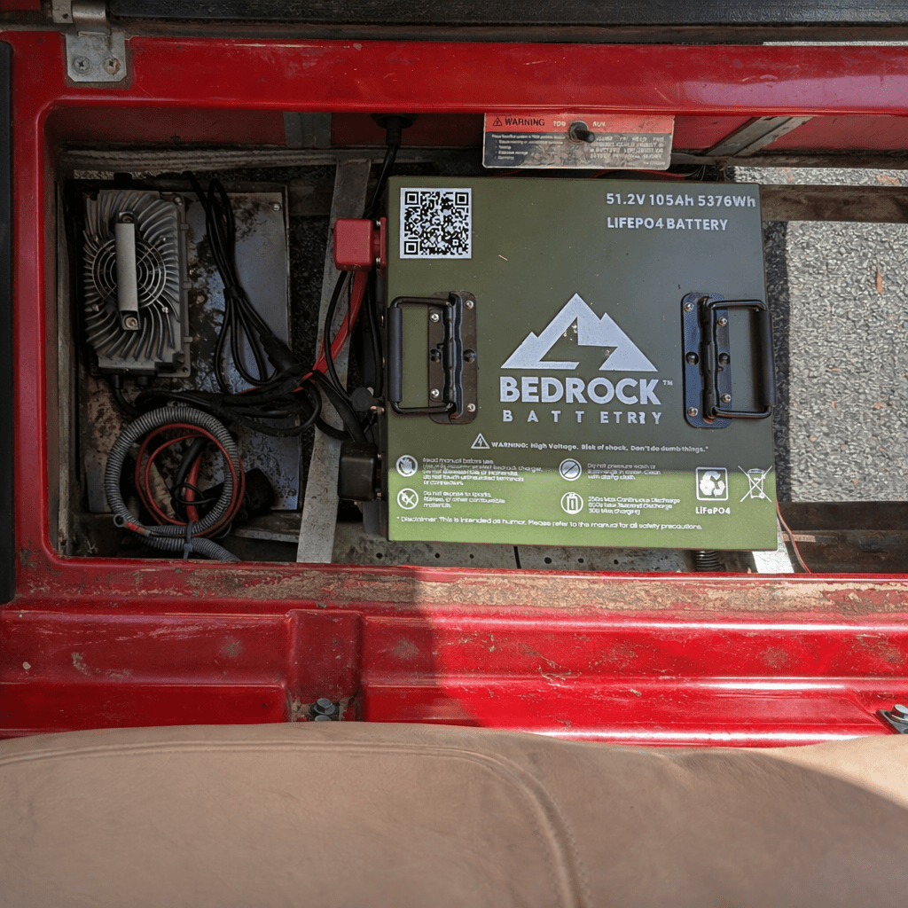 Bedrock Battery 48V 105Ah Compact LiFePO4 Golf Cart Battery Conversion Kit With Bluetooth