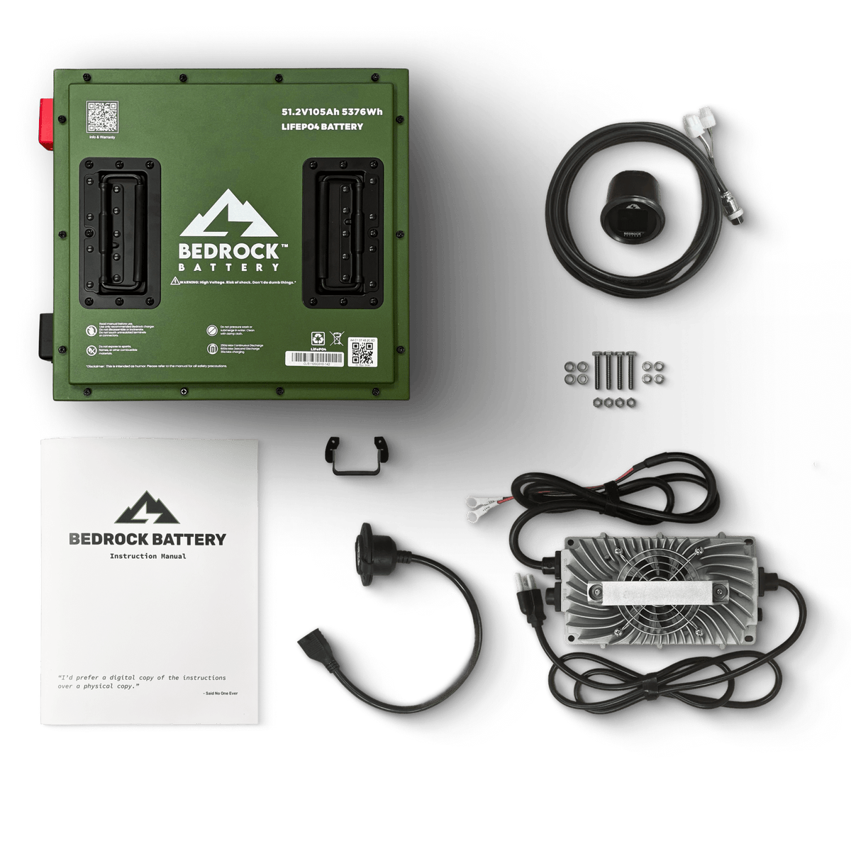 Bedrock Battery 48V 105Ah Compact LiFePO4 Golf Cart Battery Conversion Kit With Bluetooth