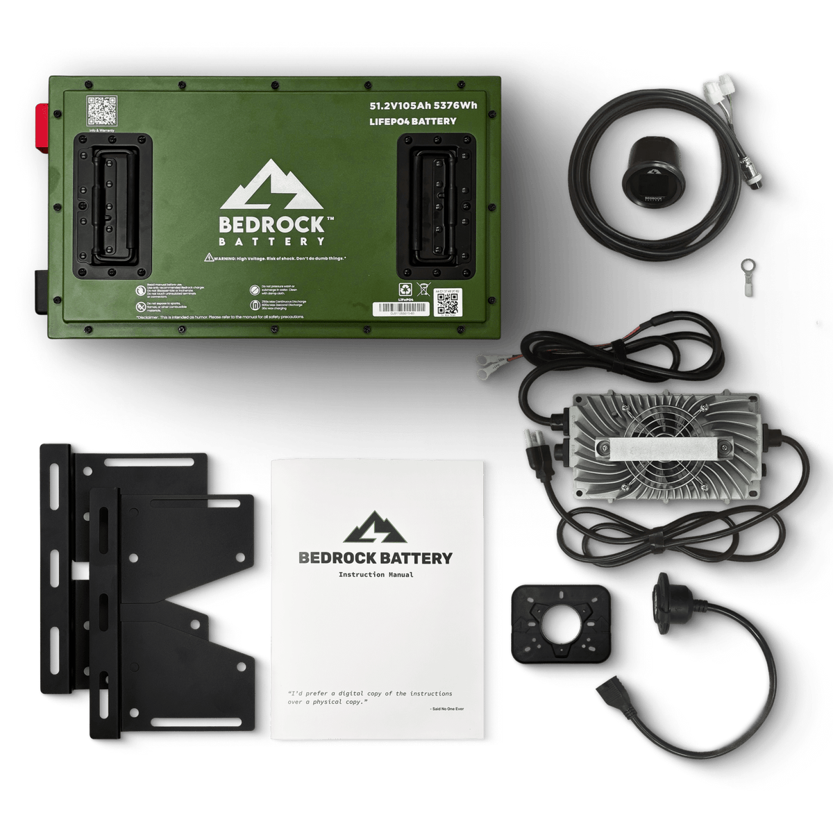 Bedrock Battery 48V 105Ah Slim LiFePO4 Golf Cart Battery Conversion Kit With Bluetooth
