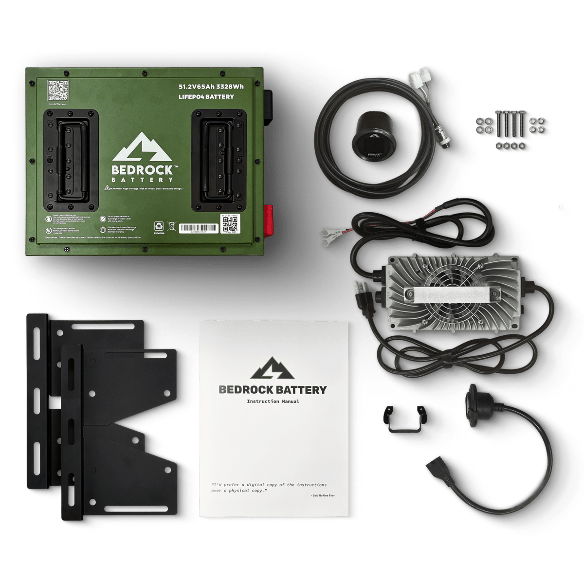 Bedrock Battery 48V 65Ah LiFePO4 Golf Cart Battery Conversion Kit With Bluetooth