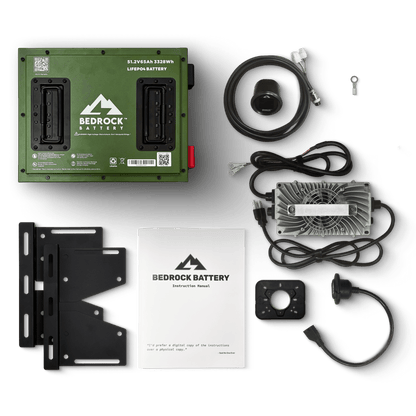 Bedrock Battery 48V 65Ah LiFePO4 Golf Cart Battery Conversion Kit With Bluetooth