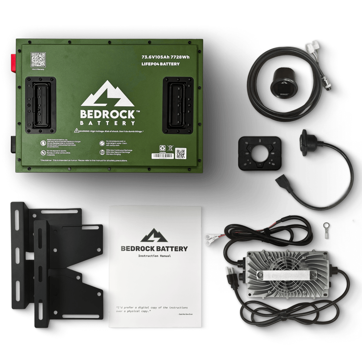Bedrock Battery 72V 105Ah LiFePO4 Golf Cart Battery Conversion Kit With Bluetooth