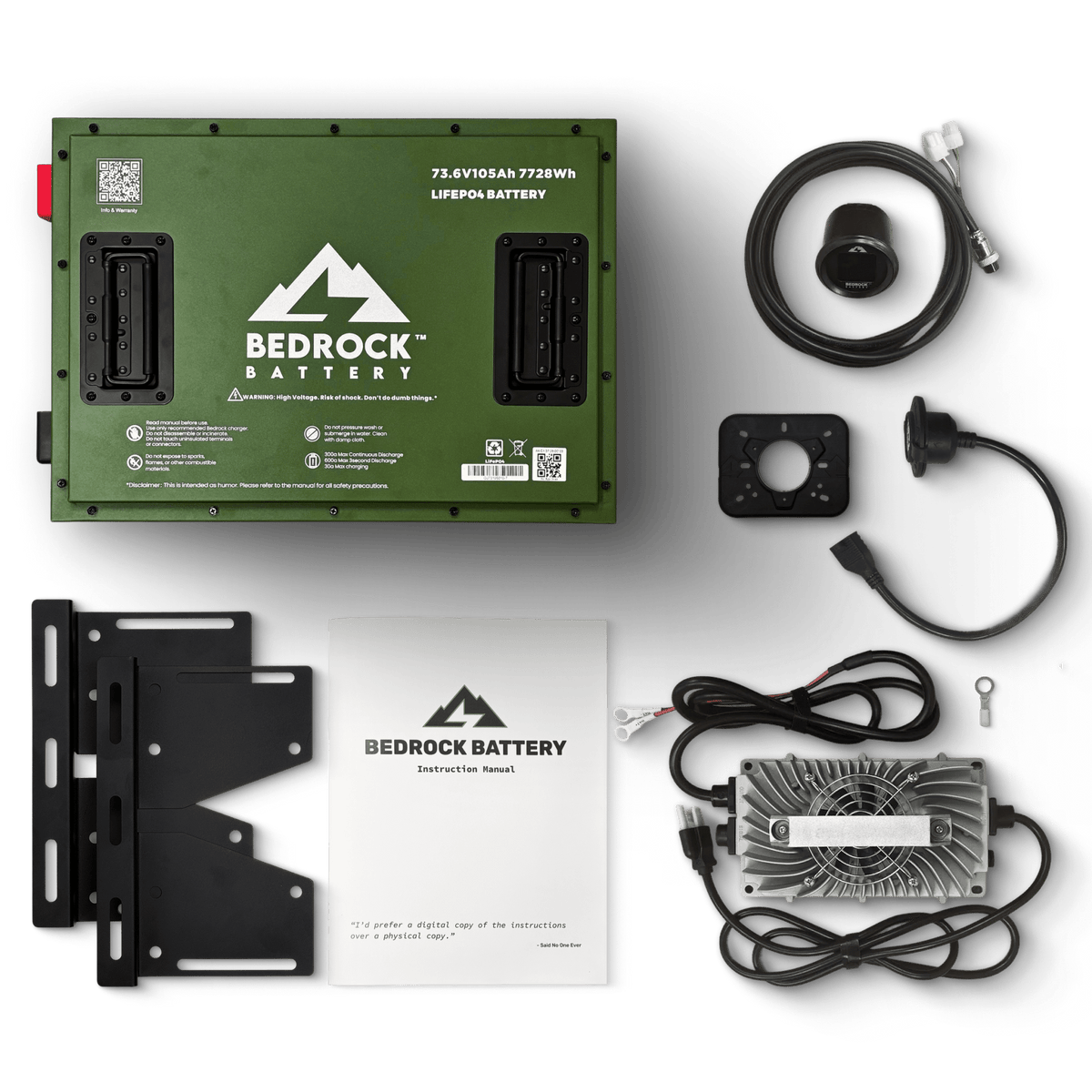 Bedrock Battery 72V 105Ah LiFePO4 Golf Cart Battery Conversion Kit With Bluetooth