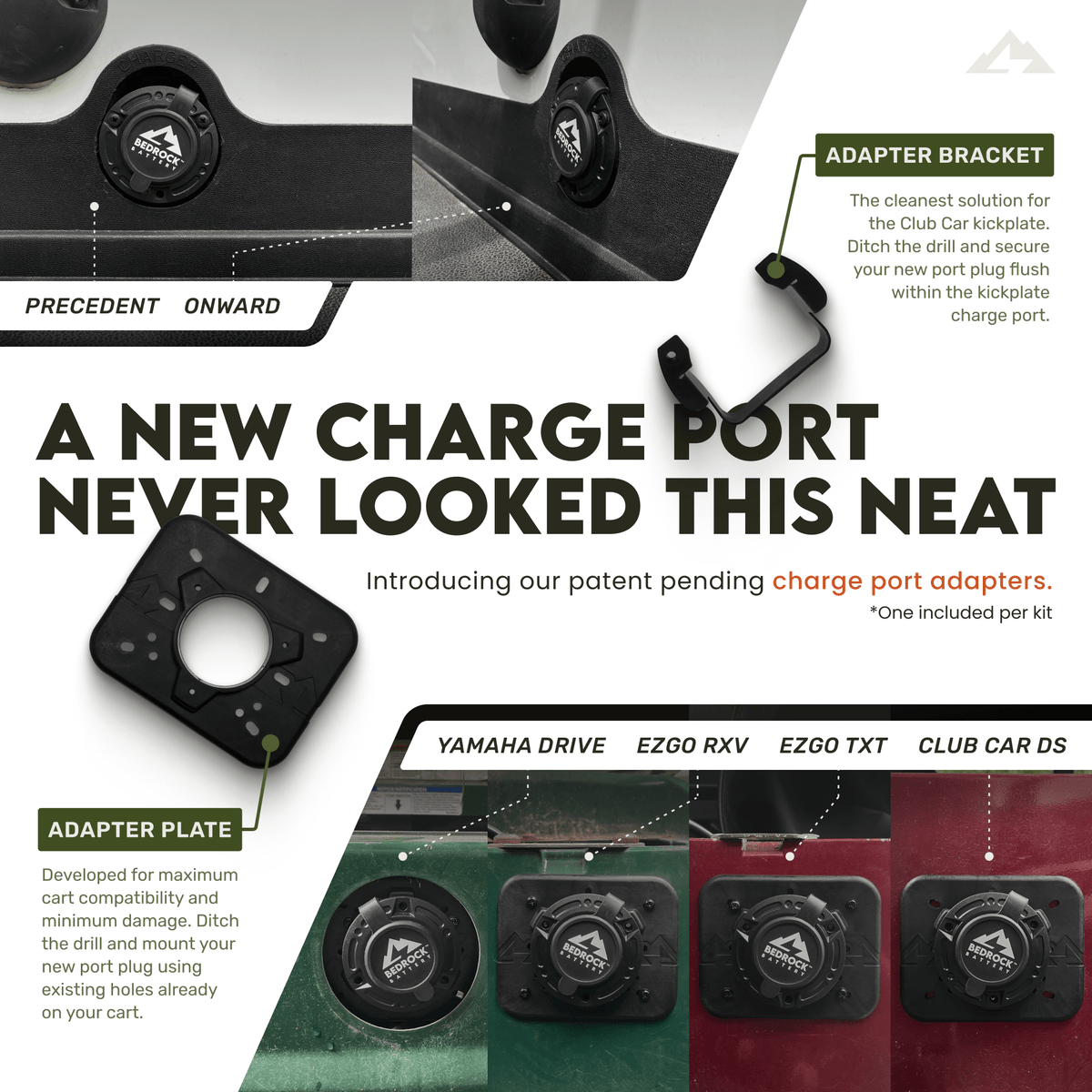 Bedrock Battery cart-specific charge port adapter