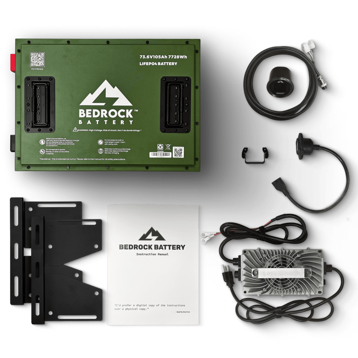 Bedrock Battery 72V 105Ah LiFePO4 Golf Cart Battery Conversion Kit With Bluetooth