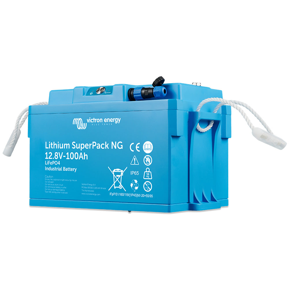 Victron Energy Lithium SuperPack NG 12V 100Ah LiFePO4 Battery - Self-Heating, Bluetooth, IP65, BCI Group 49 (BAT512110740)