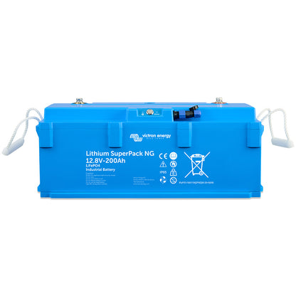 Victron Energy Lithium SuperPack NG 12V 200Ah LiFePO4 Battery - Self-Heating, Bluetooth, IP65, BCI Group 49 (BAT512120740)