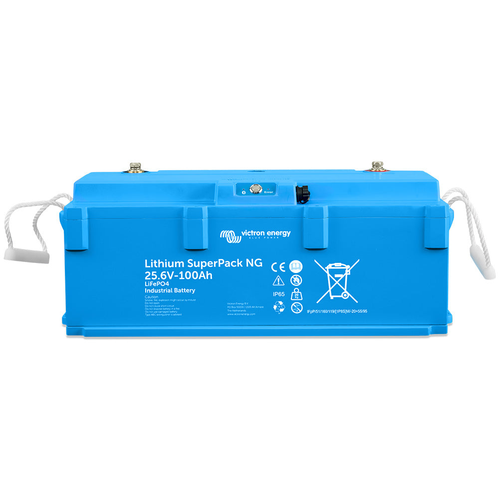 Victron Energy Lithium SuperPack NG 24V 100Ah LiFePO4 Battery - Self-Heating, Bluetooth, IP65, BCI Group 49 (BAT524110740)