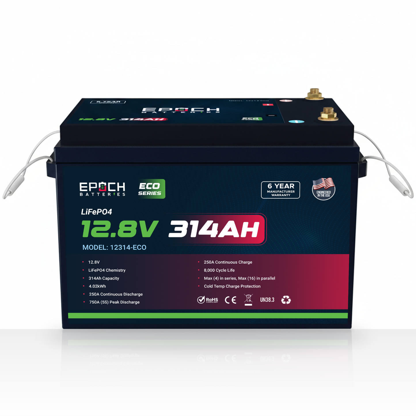 Epoch Batteries 12V 314Ah LiFePO4 Deep Cycle Battery