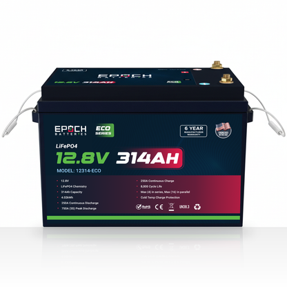 Epoch Batteries 12V 314Ah LiFePO4 Deep Cycle Battery