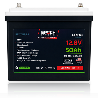 Epoch Batteries 12V 50Ah LiFePO4 Deep Cycle Battery