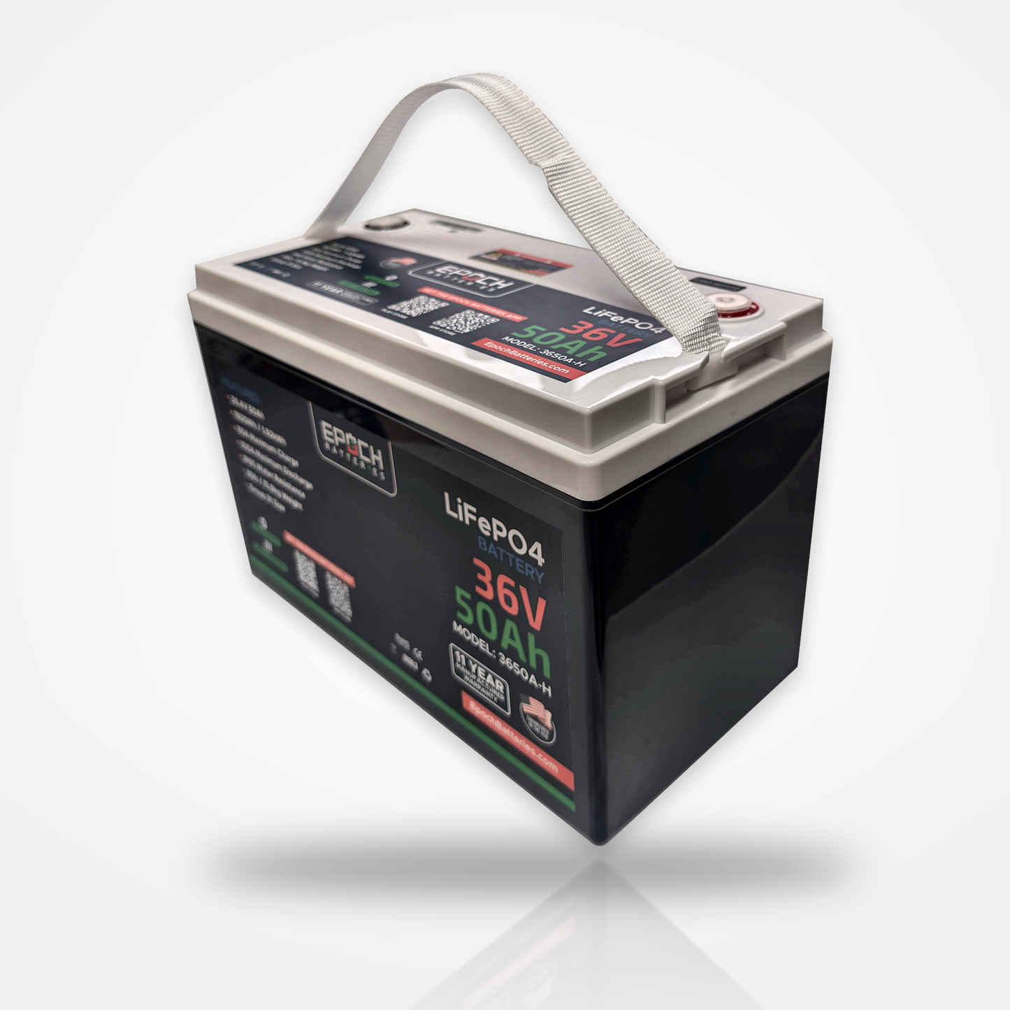 Epoch Batteries 36V 50Ah Heated LiFePO4 Battery With Bluetooth