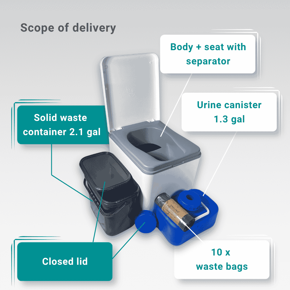 Trelino Evo M White Portable Composting Toilet