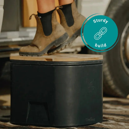 Trelino Origin M Portable Composting Toilet with Wooden Lid