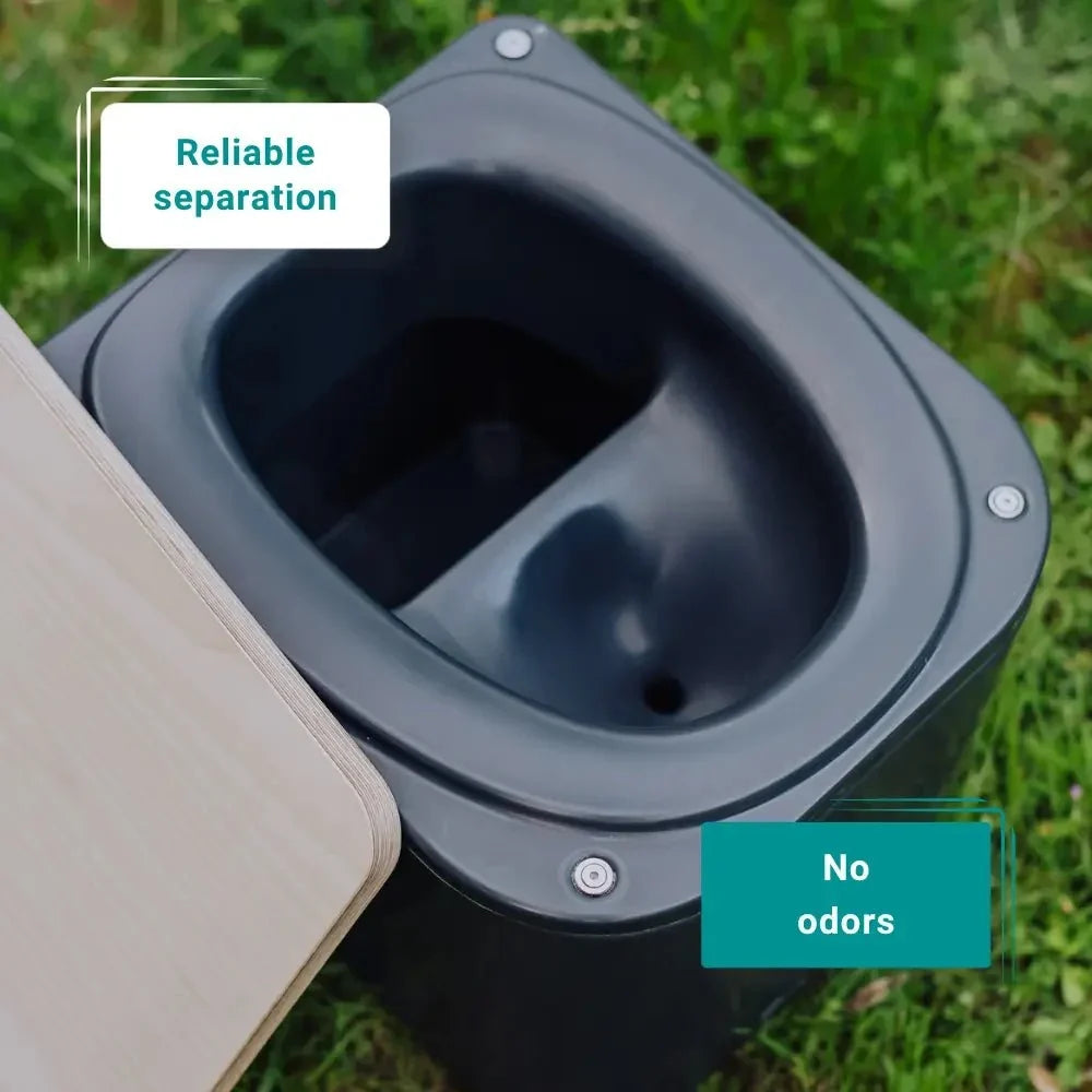 Trelino Origin L Large Portable Composting Toilet with Wooden Lid